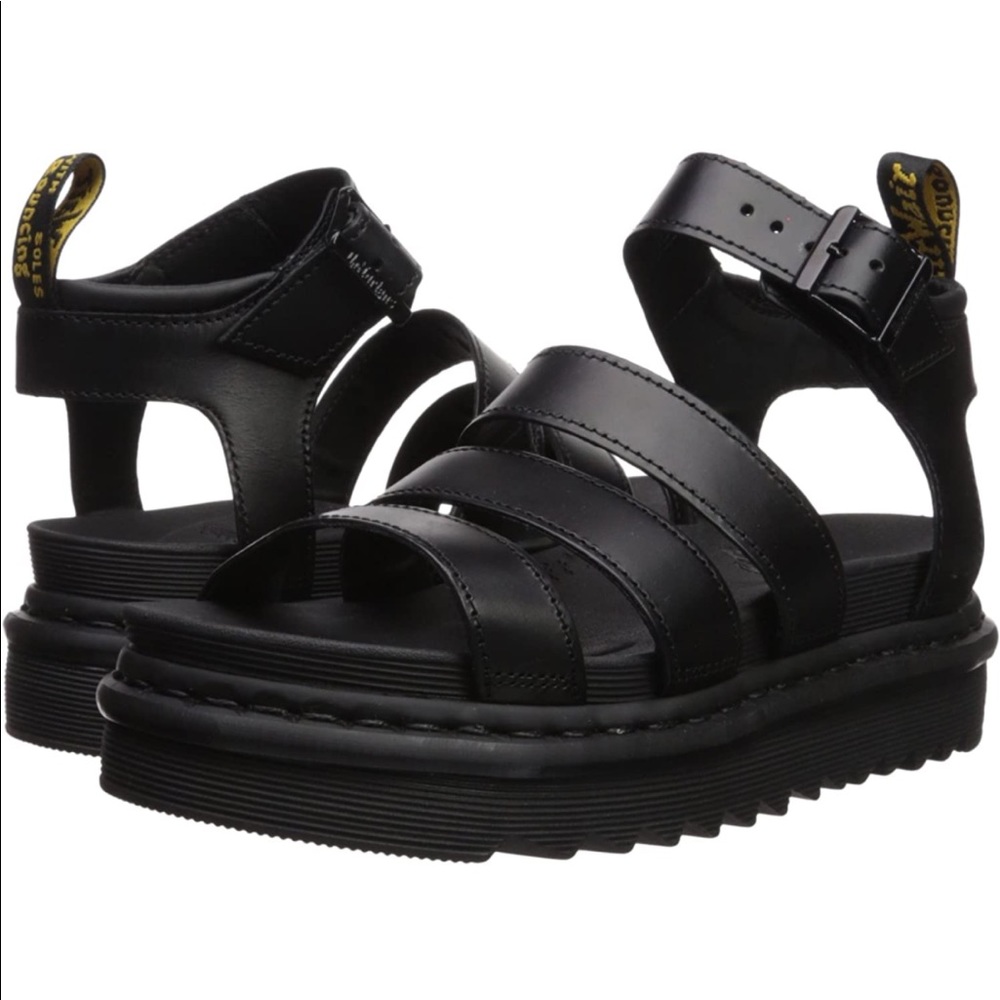 NWT Dr. Martens Blaire Leather Sandals in Black NIB